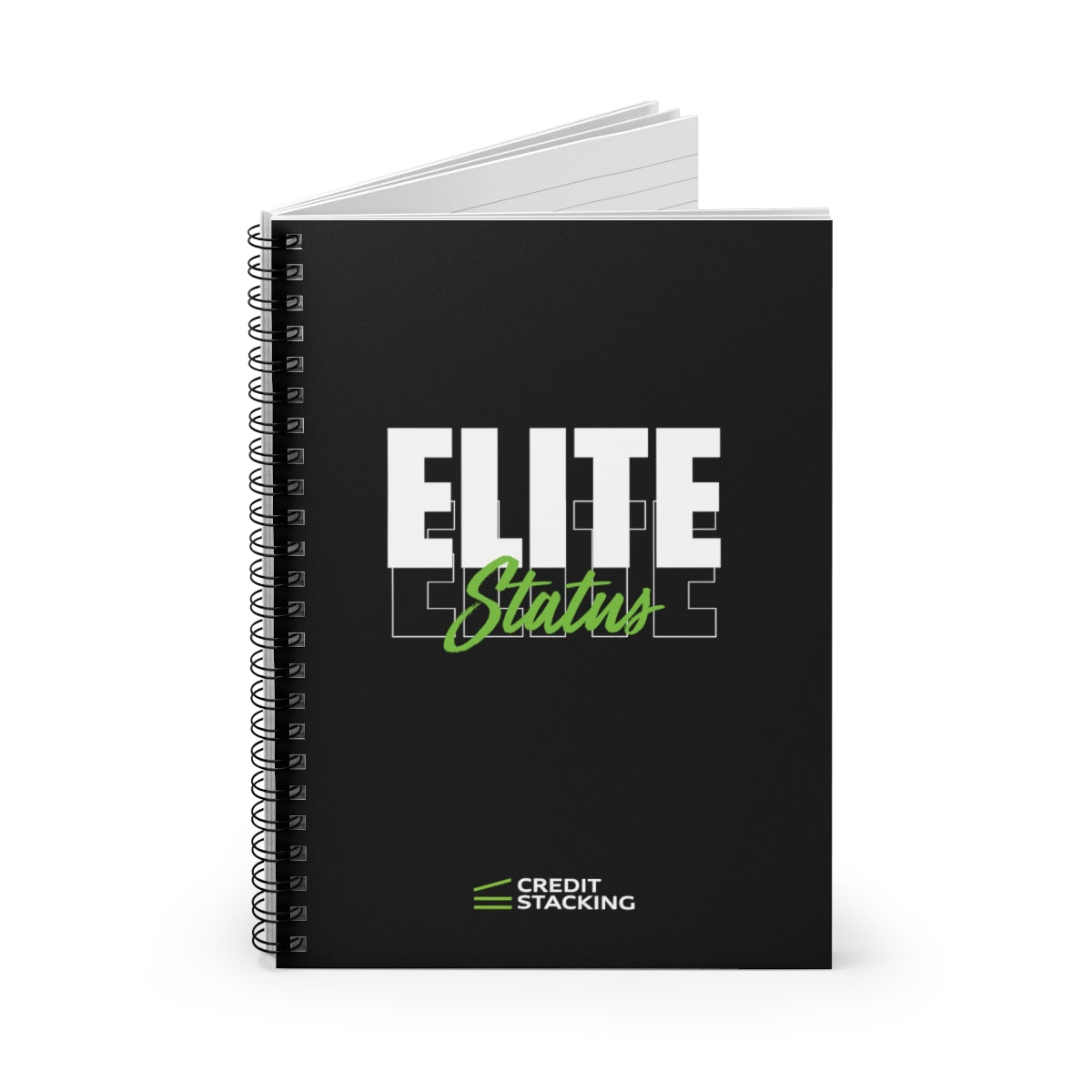 Limited Edition Credit Stacking Elite Status Line Spiral Notebook - Black