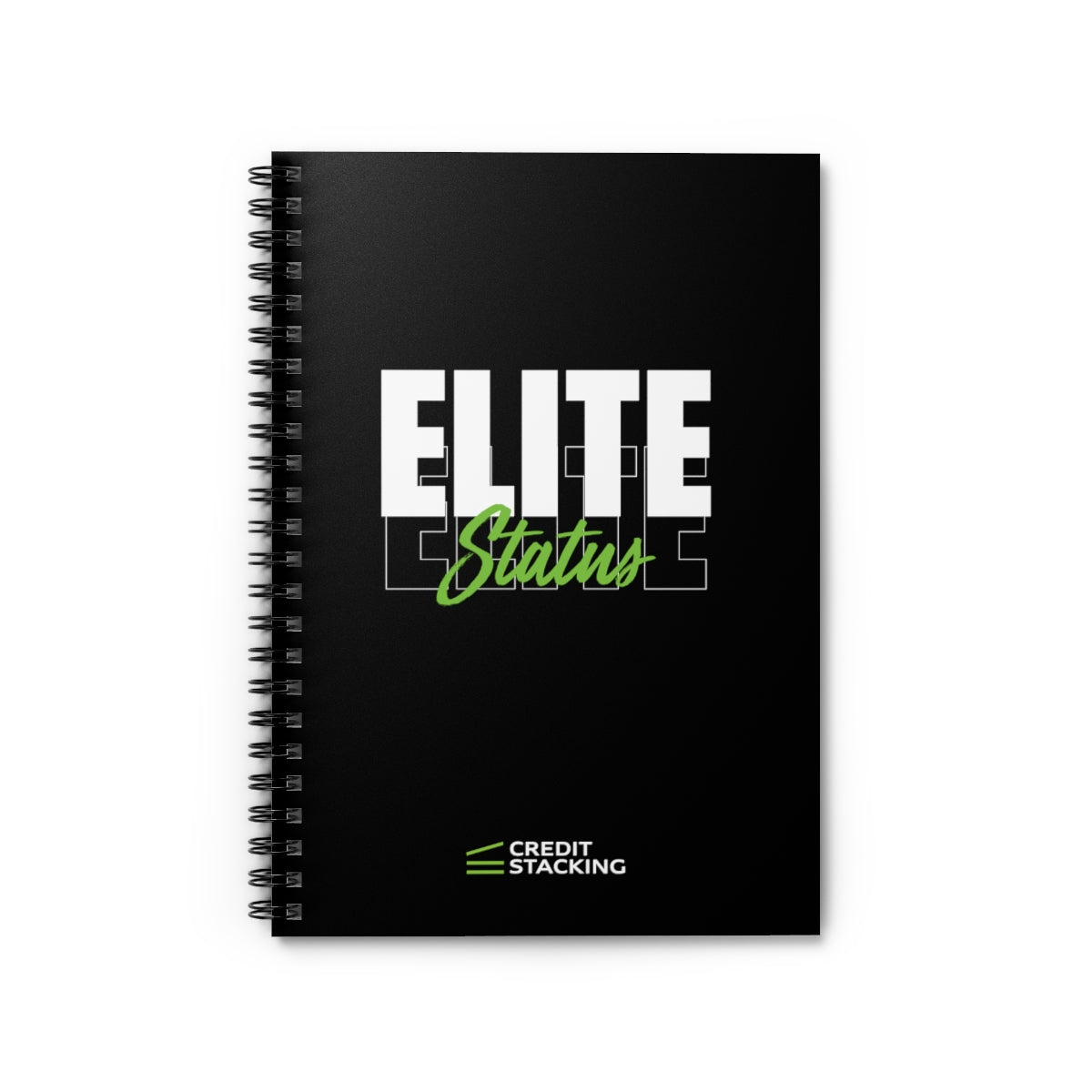 Limited Edition Credit Stacking Elite Status Line Spiral Notebook - Black